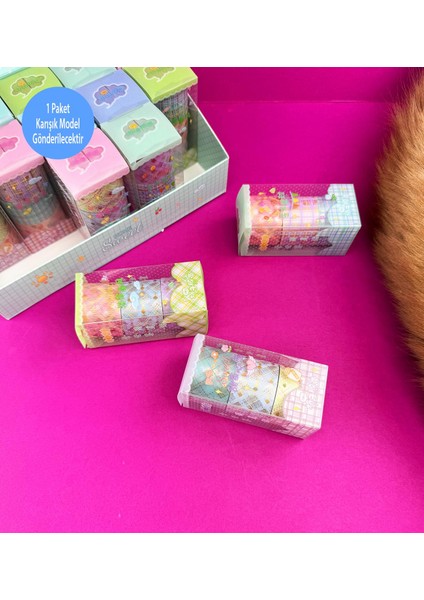 Yaldızlı Ekose Desenli Bant Seti