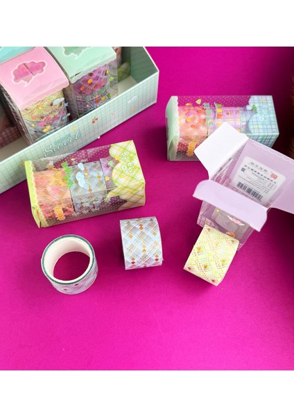 Yaldızlı Ekose Desenli Bant Seti fiyatları