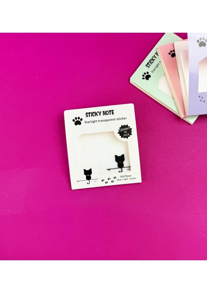 Kedi Tasarımlı Şeffaf Post-It fiyatları