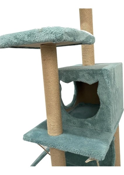 S9 Kedi Tırmalama Kulesi Platformlu 124 cm Turkuaz fiyatları