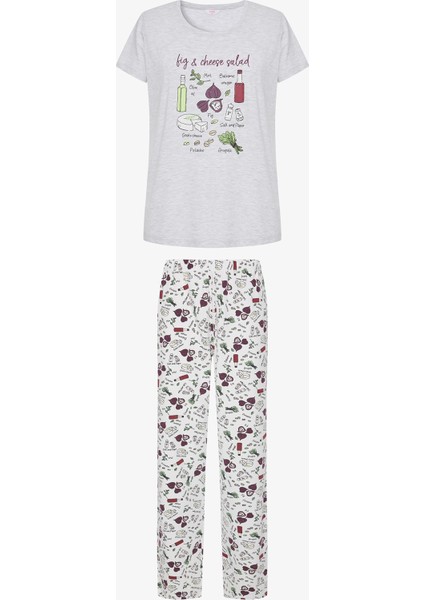 Salad Gri Pantolon Pijama Takımı