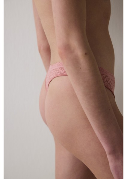 Easy Lace V Shape Pembe Tanga Külot