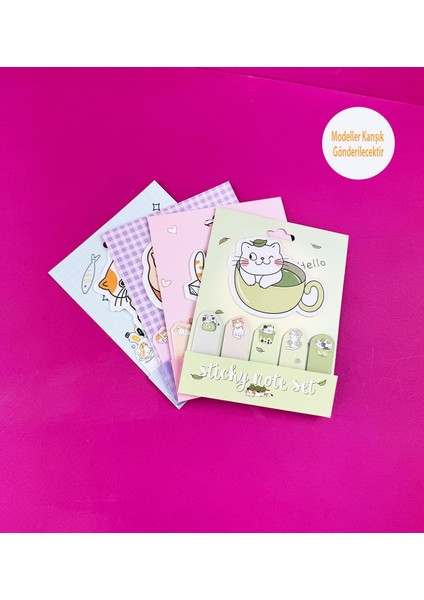 Sevimli Kedi Tasarımlı Post-It