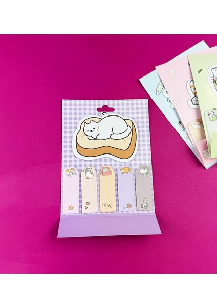 Sevimli Kedi Tasarımlı Post-It modelleri