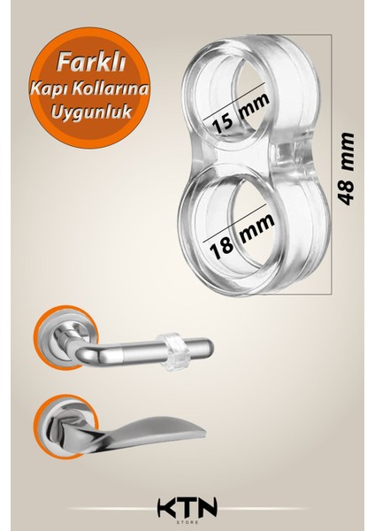 Luxury Kotan Silikon Kapı Stoperi 12'li Duvar Koruma Aparatı Çarpma Önleyici Elastik Kapı Kolu Stoperi 1 Adet