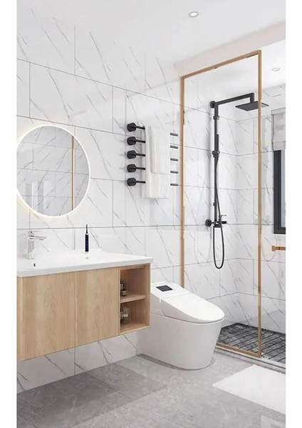 Luxury 30X60 Kendinden Yapışkanlı Mermer Fayans Görünümlü Mutfak Banyo Wc Yer Duvar Pvc Köpük Panel 1 Adet