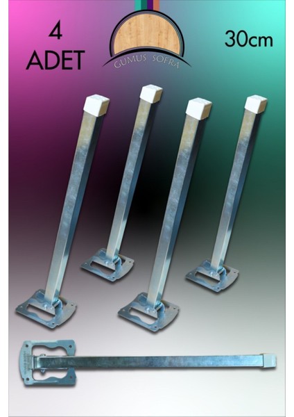 Luxury 30CM Metal Katlanır Sofra Ayağı- 4ADET Yer Sofrası Ayağı 1 Adet