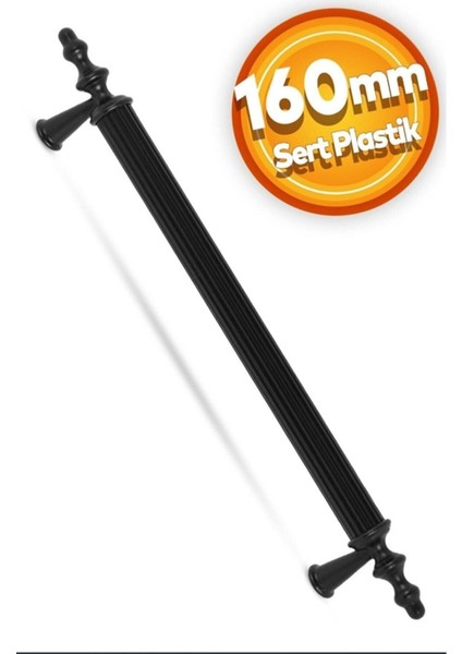 Luxury Kumru 160 mm Mat Siyah Çekmece Dolap Mobilya Kulpu Polimer Sert Plastik 160KUMRUSIYAHH 1 Ad 1 Adet
