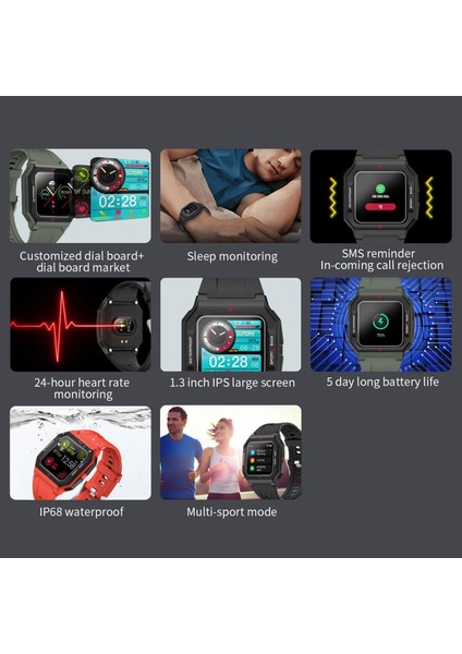 FT10 Bts Akıllı Izle 1.3 Inç IPS Ekran Fitness Izleyici Uyku Monitörü Android Ios ile Uyumlu (Yurt Dışından)