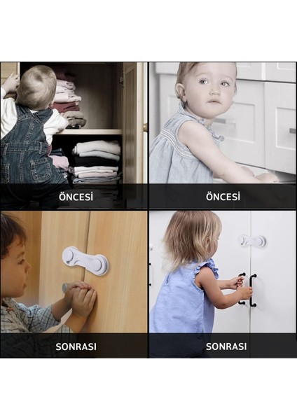Luxury (10 Adet) Çok Amaçlı Dolap Kilidi Seti Bebek ve Çocuk Güvenlik Kilidi 1 Adet