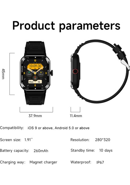 Watch 1.91 Inç Büyük Ekran Kapsamlı Sağlık Izleme (Yurt Dışından) indirimleri