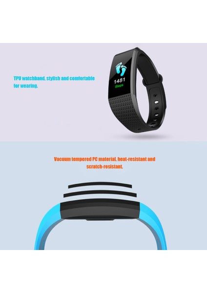 Akıllı Bant Bilezik Izle Bileklik Fitness Izleyici OLED Dokunmatik Ekran Beyaz (Yurt Dışından) modelleri
