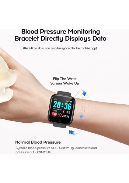 Y68 1.44IN Watch Kalp Atış Hızı Izleme Suya Dayanıklı (Yurt Dışından)