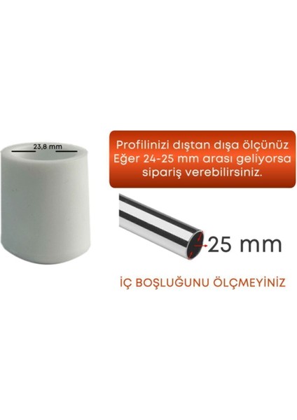 Luxury 25 mm Pvc Sandalye Profil Ayak Pabucu Sessiz Yumuşak - Siyah (4 Adet) 1 Adet