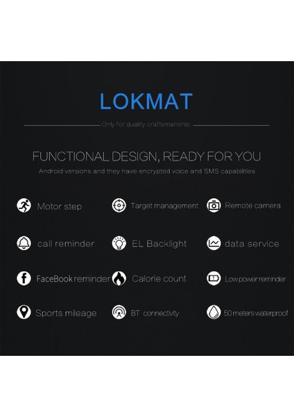 Lokmat MK16 Akıllı Izle 12 Ay Pil Ömrü IP67 Suya Dayanıklı (Yurt Dışından)
