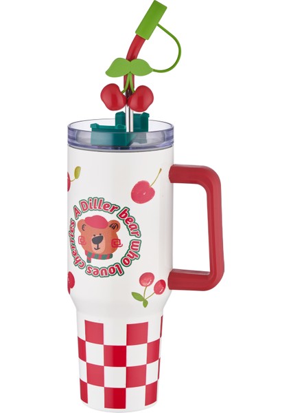 Dıller Quencher Cup 1200 ml Pipetli/rahat Içim Kulplu Paslanmaz Çelik Termos -FFDILLERD9221 fiyatları