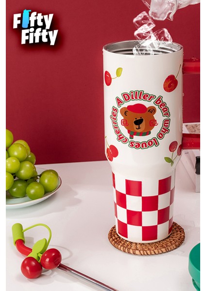 Dıller Quencher Cup 1200 ml Pipetli/rahat Içim Kulplu Paslanmaz Çelik Termos -FFDILLERD9221 fırsatları