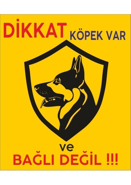 Luxury Dikkat Köpek Var Levhası A4 (21 cm x 29.7 Cm) Pvc 1 Adet