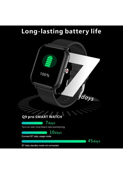 Q9 Pro Akıllı Bilezik 1.7 "tft Ekran 45 Günlük Uzun Bekleme 24 Spor Modu (Yurt Dışından) modelleri