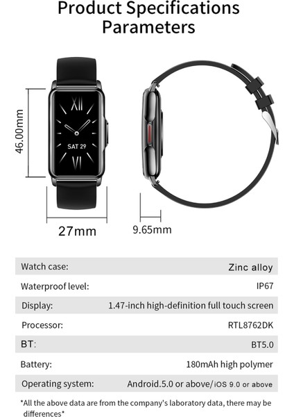 H80 Akıllı Bilezik 1.47 "tam Dokunmatik Ekran 25 Gün Beklemede (Yurt Dışından) indirimleri