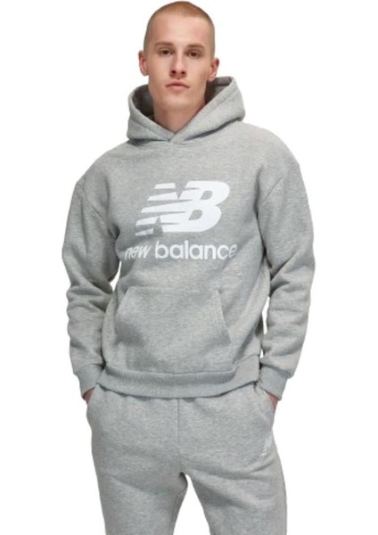 NB Lifestyle Men Hoodie MNH3333-AG Erkek Gri Spor Sweatshirt