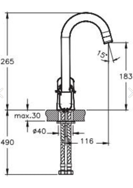 Marin S A42458 Döner Borulu Lavabo Bataryası, Krom