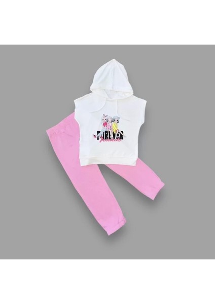 Forever Cici Kızlar Baskılı Kapşonlu 2li Kız Çocuk Takımı Pembe fiyatları