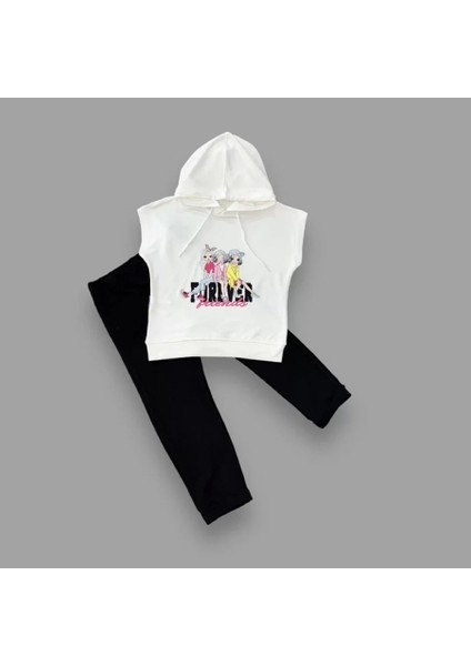 Forever Cici Kızlar Baskılı Kapşonlu 2li Kız Çocuk Takımı Siyah fiyatları
