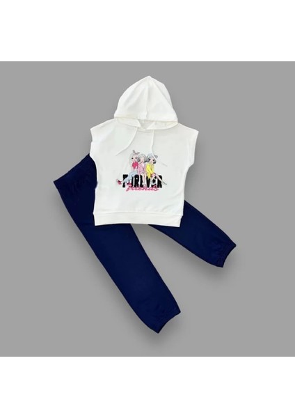 Forever Cici Kızlar Baskılı Kapşonlu 2li Kız Çocuk Takımı Lacivert fiyatları