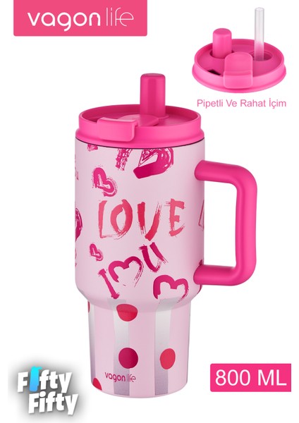 Tumbler Cup 800 ml Pipetli/rahat Içim Vakumlu Paslanmaz Çelik TERMOS-FFVGN8138800ML