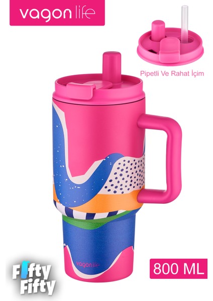 Tumbler Cup 800 ml Pipetli/rahat Içim Vakumlu Paslanmaz Çelik TERMOS-FFVGN8138800ML