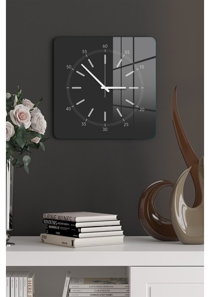 Cam Duvar Saati Kare 1035 30 x 30 cm