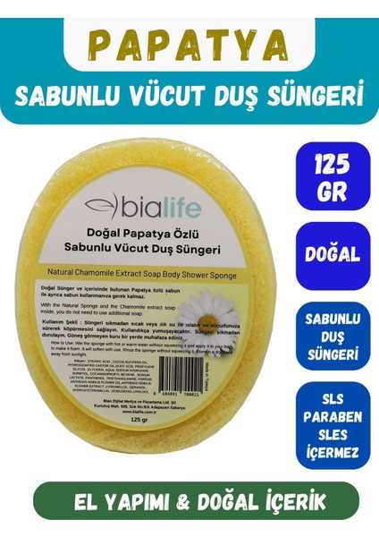 Papatya Özlü Doğal El Yapımı Sabunlu Vücut Duş Süngeri