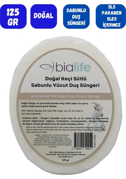 Keçi Sütlü Özlü Doğal El Yapımı Sabunlu Vücut Duş Süngeri fiyatları