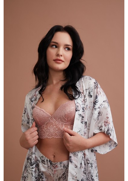 Somon Kadın Saten Büstiyer Üçlü Takım fiyatları