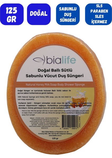 Ballı Sütlü Özlü Doğal El Yapımı Sabunlu Vücut Duş Süngeri fiyatları