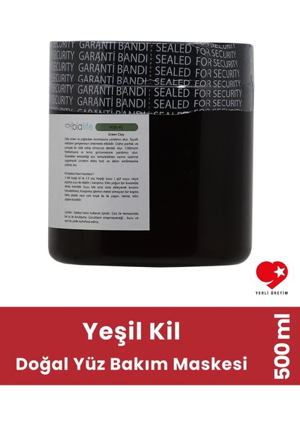Yeşil Kil Doğal Yüz Bakım Maskesi 500 ml - Bialife modelleri