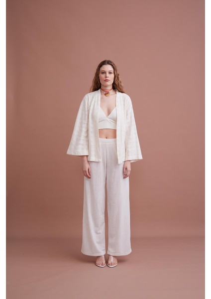 Bej Kadın Saten Üçlü Takım