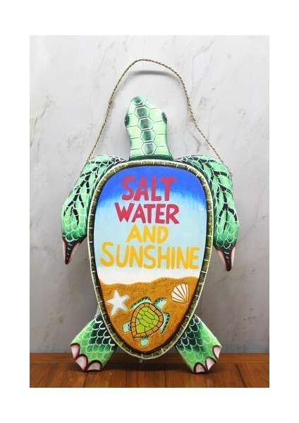 Ahşap Duvara Asmalı Kaplumbağa