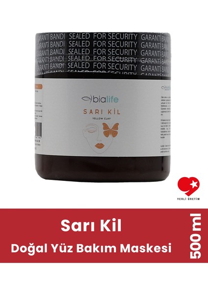 Sarı Kil Doğal Yüz Bakım Maskesi 500 ml - Bialife