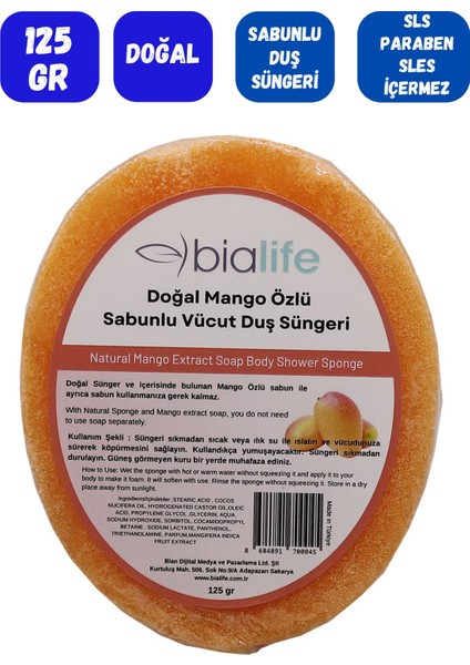 Mango Özlü Doğal El Yapımı Sabunlu Vücut Duş Süngeri fiyatları