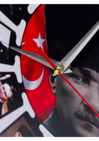 Dekoratif Ahşap Duvar Saati Salon,ofis,büro,ev Şık Tasarım-Parçalı Atatürk modelleri