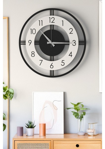 Dekoratif Yeni Modern Mintaka Ahşap Duvar Saati 48CM