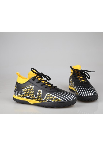 Cool Pele Çoraplı Siyah Sarı Çocuk Halı Saha Ayakkabısı fırsatları