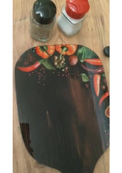 Luxury Askılı Cam Kesme Tahtası, Dekoratif Cam Kesme Tahtası, 20 cm x 35,5 Cm, ( 5 mm Cam Kalınlığı ) 1 Adet fiyatları