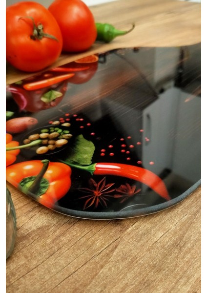 Luxury Askılı Cam Kesme Tahtası, Dekoratif Cam Kesme Tahtası, 20 cm x 35,5 Cm, ( 5 mm Cam Kalınlığı ) 1 Adet fırsatları