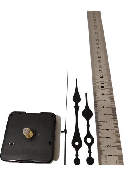 Saat Mekanizması,quartz Akar Saat Mekanizması 16 mm ve Seti (Akrep - Yelkovan - Saniye) Askısız