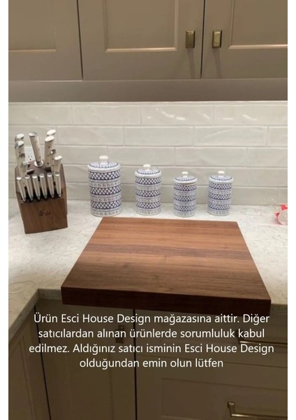 Luxury Ahşap Kesme Tahtası - Trend Kesme Tahtası - Tezgah Üstü Kesme Tahtası - Et Kesme Tahtası - Sunumluk 1 Adet