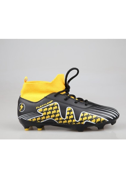 Cool Pele Çoraplı Krampon Siyah Sarı Çocuk Halı Saha Ayakkabısı