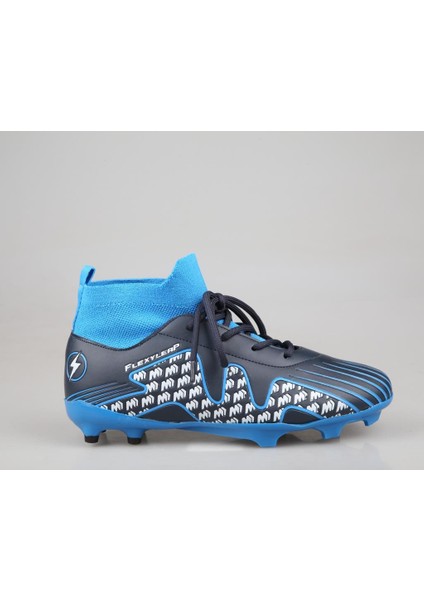 Cool Pele Çoraplı Krampon Saks Mavi Çocuk Halı Saha Ayakkabısı